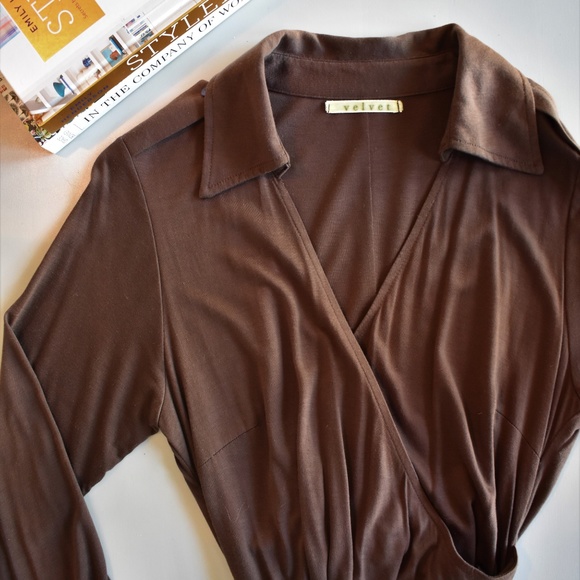 NWOT Velvet by Graham and Spencer Wrap Dress - Picture 2 of 8